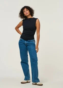 Top sans manches en coton bio | noir "rafo black"