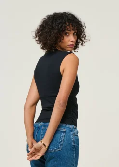 Top sans manches en coton bio | noir 