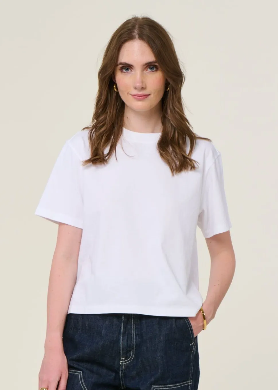 T-shirt boxy en coton bio | blanc