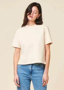 T-shirt boxy en coton bio | écru