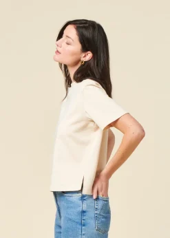 T-shirt boxy en coton bio | écru