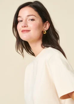 T-shirt boxy en coton bio | écru