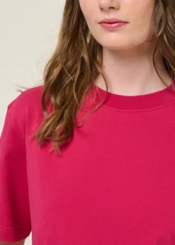 T-shirt boxy en coton bio | fuchsia