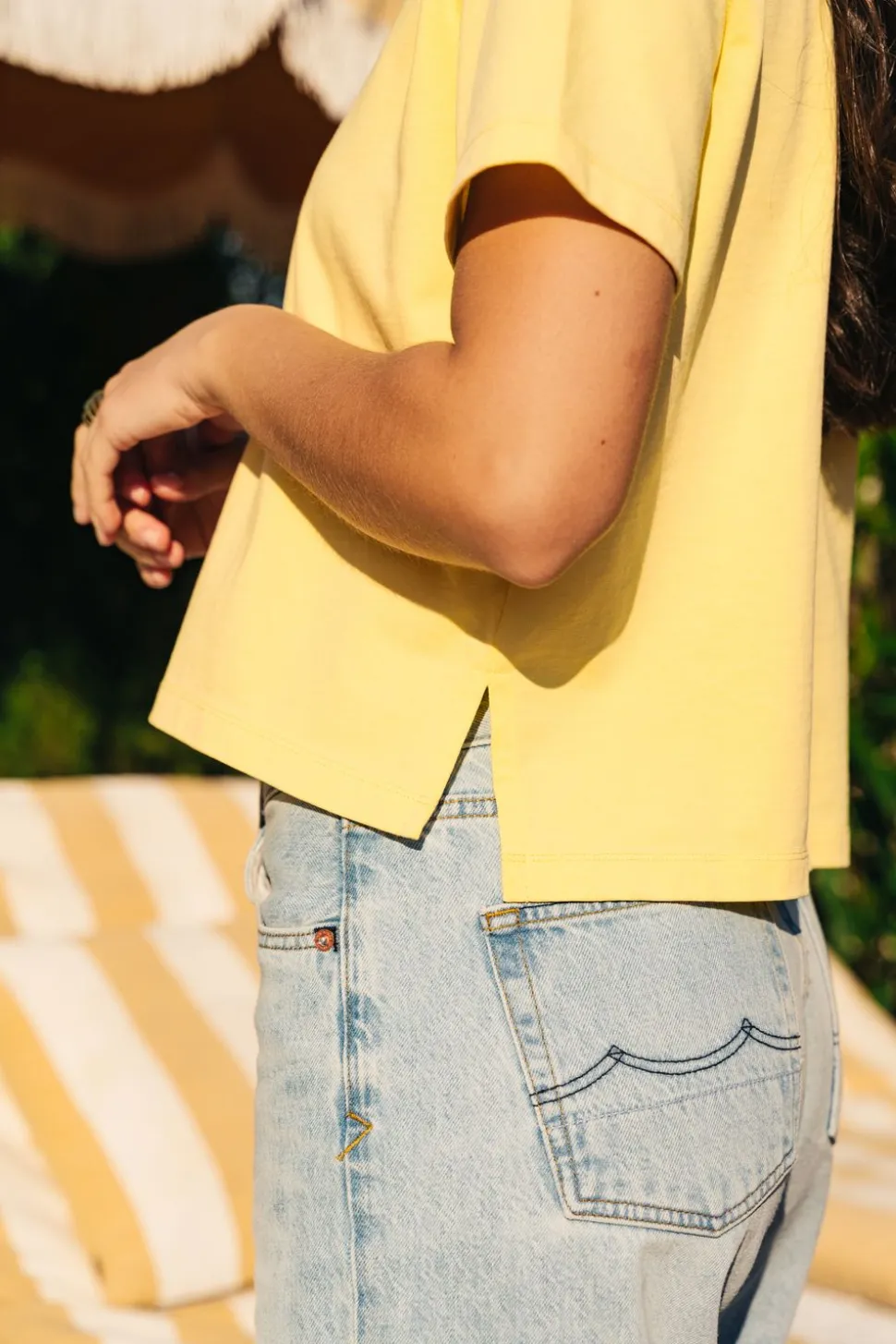T-shirt boxy en coton bio | jaune