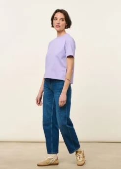 T-shirt boxy en coton bio | lilas