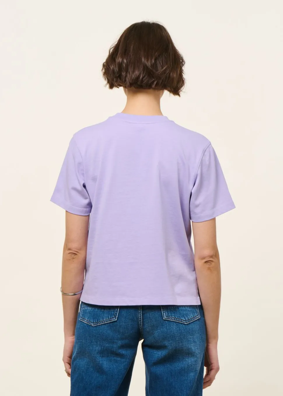 T-shirt boxy en coton bio | lilas