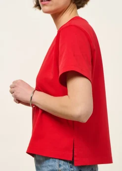T-shirt boxy en coton bio | rouge