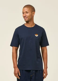 T-shirt brodé en coton bio | bleu 