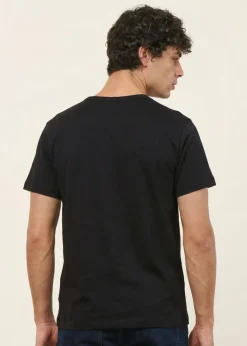 T-shirt classique en coton lin upcyclé | noir