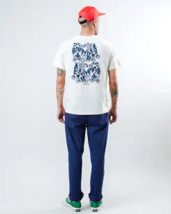 T-shirt en coton bio | blanc "asis percales tigris regular t-shirt"