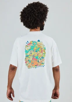 T-shirt en coton bio | blanc "asis percales party animal oversize t-shirt white"