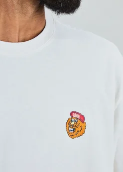 T-shirt en coton bio | blanc "asis percales party animal oversize t-shirt white"