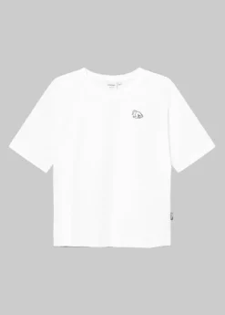 T-shirt en coton bio | blanc "vadstena cat pose white"