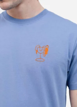 T-shirt en coton bio | bleu "ivresse bleu azure"