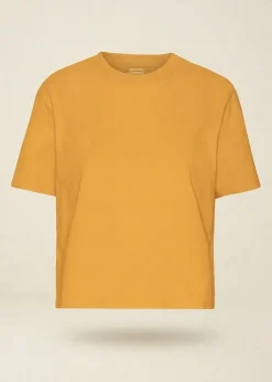 T-shirt en coton bio | jaune "organic boxy crop tee - burned yellow"
