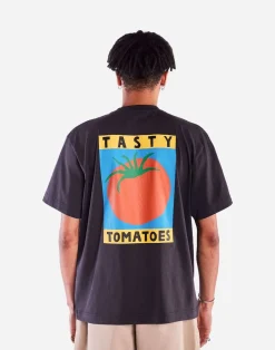 T-shirt en coton bio l noir "tasty tomatoes noir carbone"