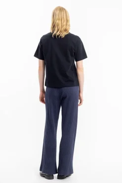 T-shirt en coton bio | noir "big collar t-shirt black"