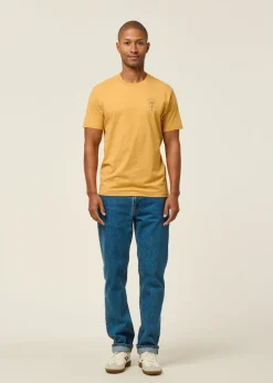 T-shirt en coton bio | ocre "botanical"