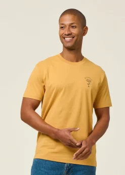 T-shirt en coton bio | ocre "botanical"
