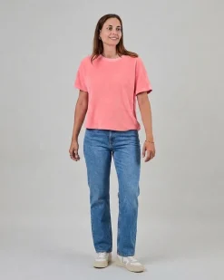 T-shirt en coton bio | pêche "terry oversize tee peach"