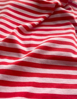 T-shirt en coton bio | rayé rose rouge "endless horizon t-shirt - red"