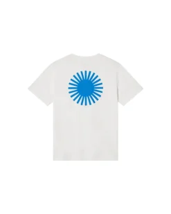 T-shirt imprimé en coton bio | blanc "sol contrast white tee - white"