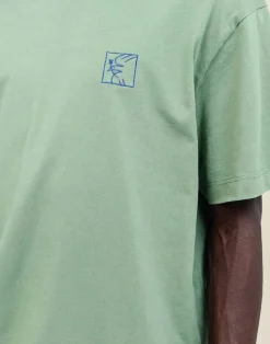 T-shirt imprimé en coton bio | vert sauge "pomba"
