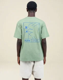 T-shirt imprimé en coton bio | vert sauge 