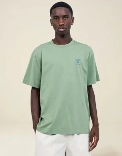 T-shirt imprimé en coton bio | vert sauge 
