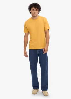 T-shirt jaune moutarde en coton bio - burned yellow