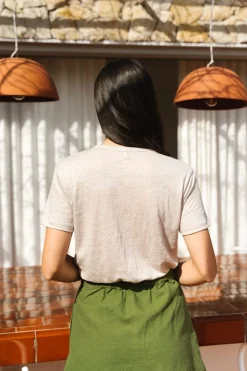 T-shirt lin upcyclé - beige