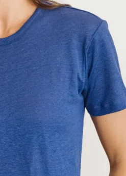 T-shirt lin upcyclé | bleu cobalt