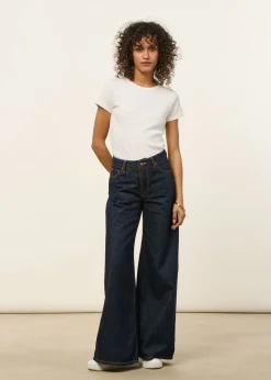 T-shirt manches courtes côtelé en coton bio | off white