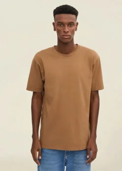 T-shirt manches courtes en coton bio | marron "sahara camel"