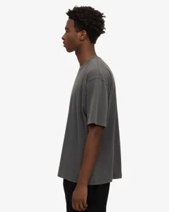T-shirt manches courtes oversize délavé en coton bio | noir "faded black"