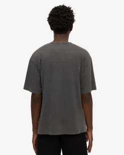 T-shirt manches courtes oversize délavé en coton bio | noir "faded black"