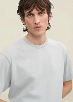 T-shirt manches courtes oversize délavé en coton bio | gris "faded grey"