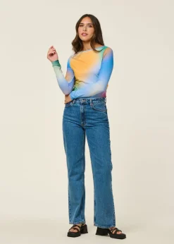 T-shirt manches longue en matière recyclée | multicolore "solstice"