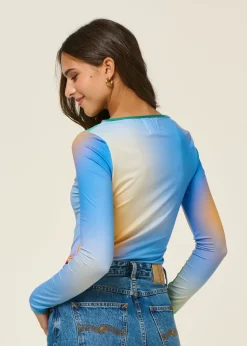 T-shirt manches longue en matière recyclée | multicolore 