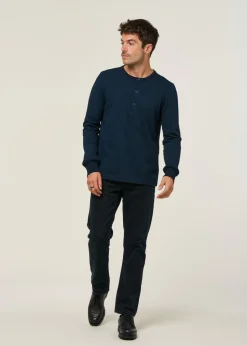 T-shirt manches longues en coton bio | marine 