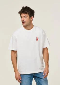 T-shirt oversize en coton bio | blanc "light house"
