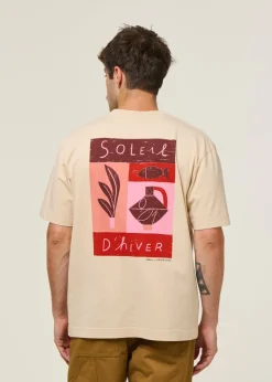 T-shirt oversize en coton bio | beige "soleil d'hiver creme"