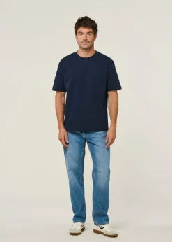 T-shirt oversize en coton bio | bleu marine