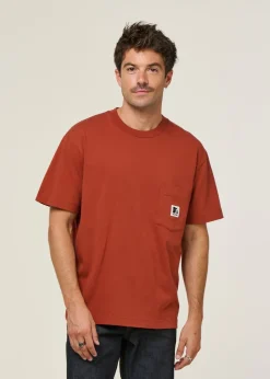 T-shirt oversize en coton bio | rouge " japo25 rouille - rust"