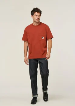 T-shirt oversize en coton bio | rouge " japo25 rouille - rust"