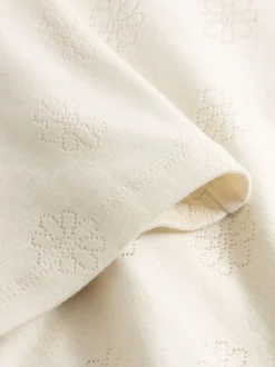 T-shirt pointelle en coton bio | blanc 
