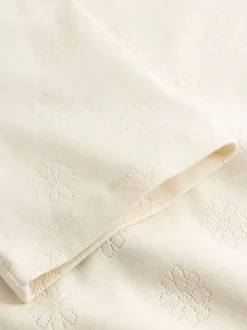T-shirt pointelle en coton bio | blanc 