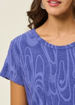 T-shirt éponge en coton bio | ficelle - bleu lavande