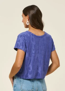 T-shirt éponge en coton bio | ficelle - bleu lavande