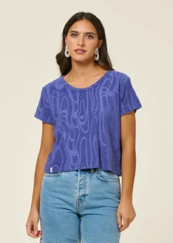 T-shirt éponge en coton bio | ficelle - bleu lavande